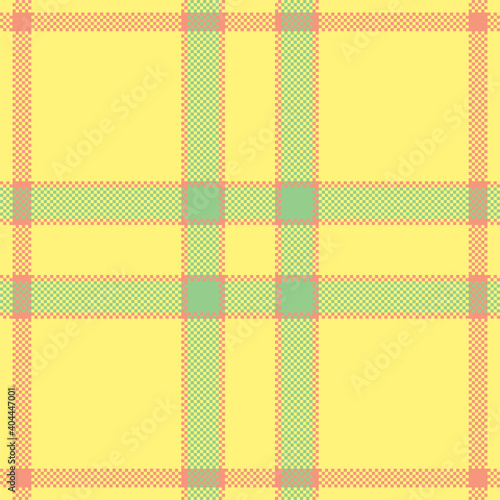 Pixel background vector design. Modern seamless pattern plaid. Square texture fabric. Tartan scottish textile. Beauty color madras ornament.