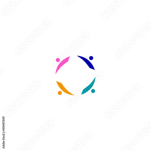 Logo design artwork. Colorful people logo sign, symbol isolated on white