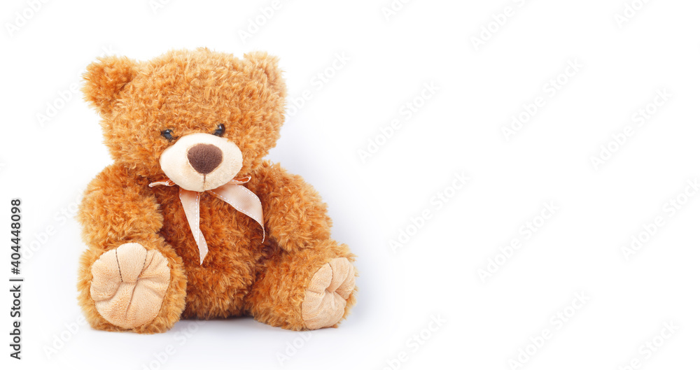 Toys - Baby teddy bear sits on white Toys - Baby teddy bear sits on white