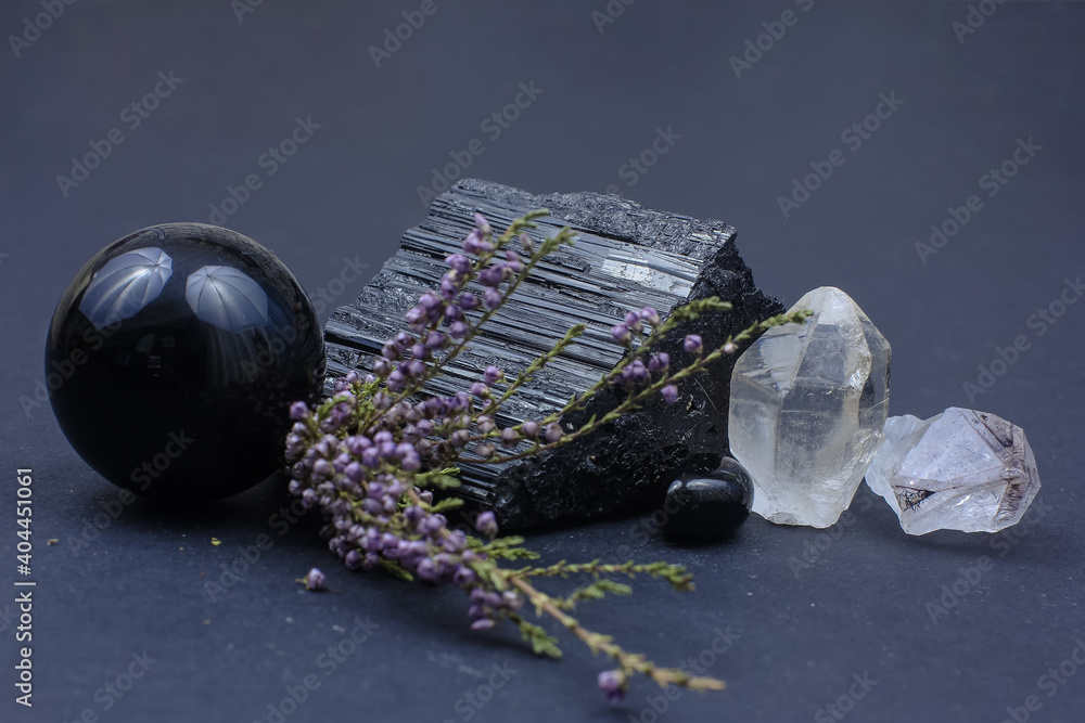 Black tourmaline and smoky quartz store