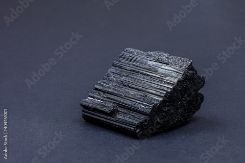 beautiful black tourmaline on a black background