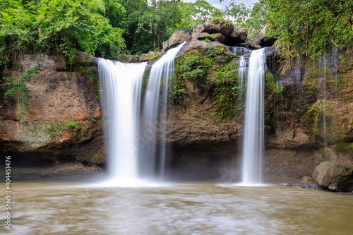 Haew Suwat waterfall in forest at Khao Yai National Park, Thailand