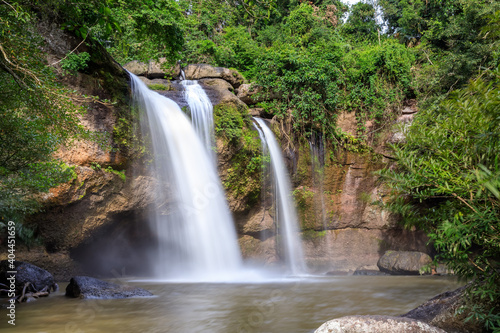 Haew Suwat waterfall in forest at Khao Yai National Park  Thailand