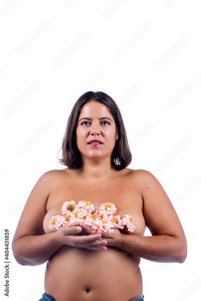girl with flowers on her body girl with flowers on her body