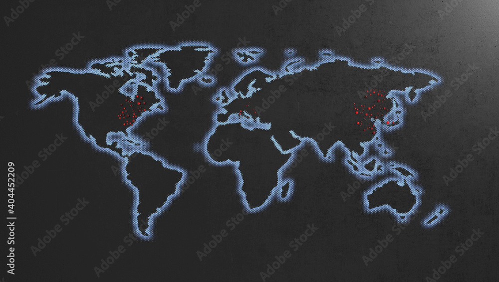 Naklejka premium World Map Pandemic Outbreak