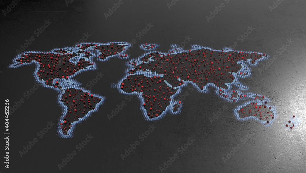 Naklejka premium World Map Pandemic Outbreak