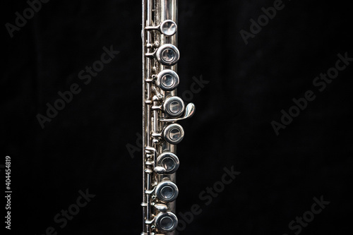 Photo Close-up Of Flute Against Black Background