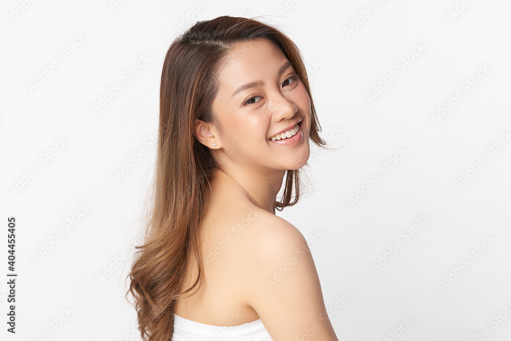 Beautiful young asian woman with clean fresh skin on white background, Face care, Facial treatment, Cosmetology, beauty and spa, Asian women portrait Beautiful young asian woman with clean fresh skin on white background, Face care, Facial treatment, Cosmetology, beauty and spa, Asian women portrait