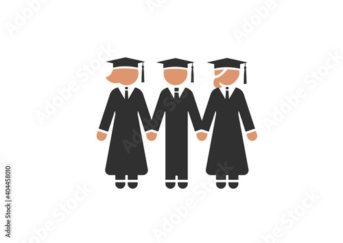 Student - vector icons set on white background.