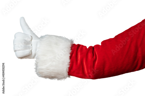 Santa Claus hand isolated on white background