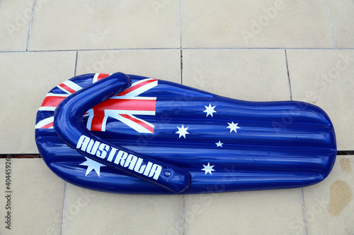 Australian Flag Thong Pool Lounge Blue Red and White Stars photo