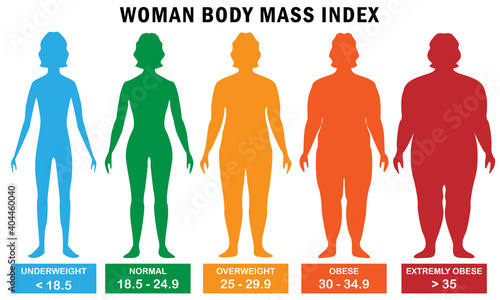 Woman Body Mass Index Vector Illustration