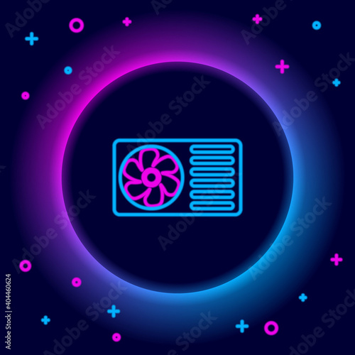 Glowing neon line Eye icon isolated on black background. Colorful outline concept. Vector.