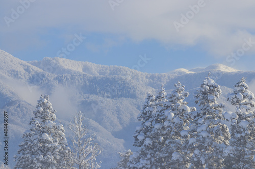 秋田県 冬の雪景色