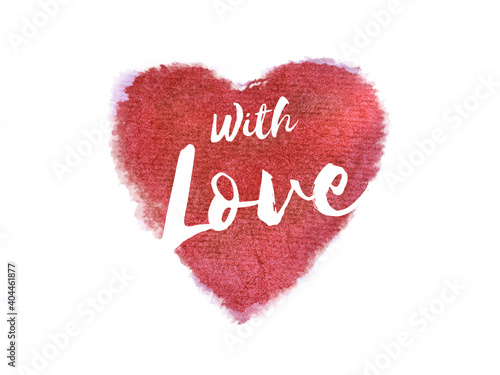 Hand drawn watercolor heart with calligraphy text Love You So Much for Valentines day, wedding, dating and other and other romantic events.