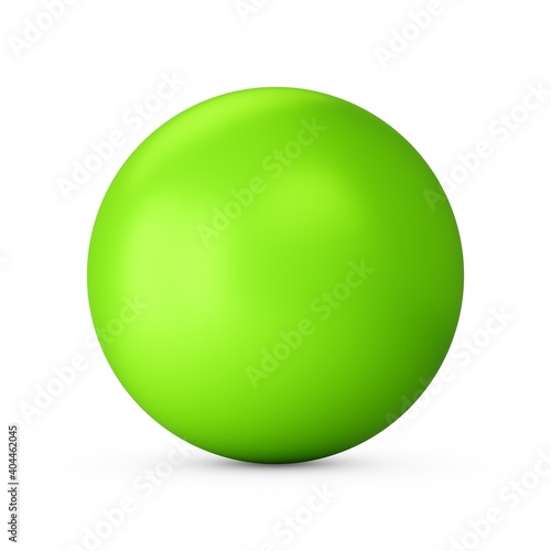 3d rendering Green Glossy Sphere on white background