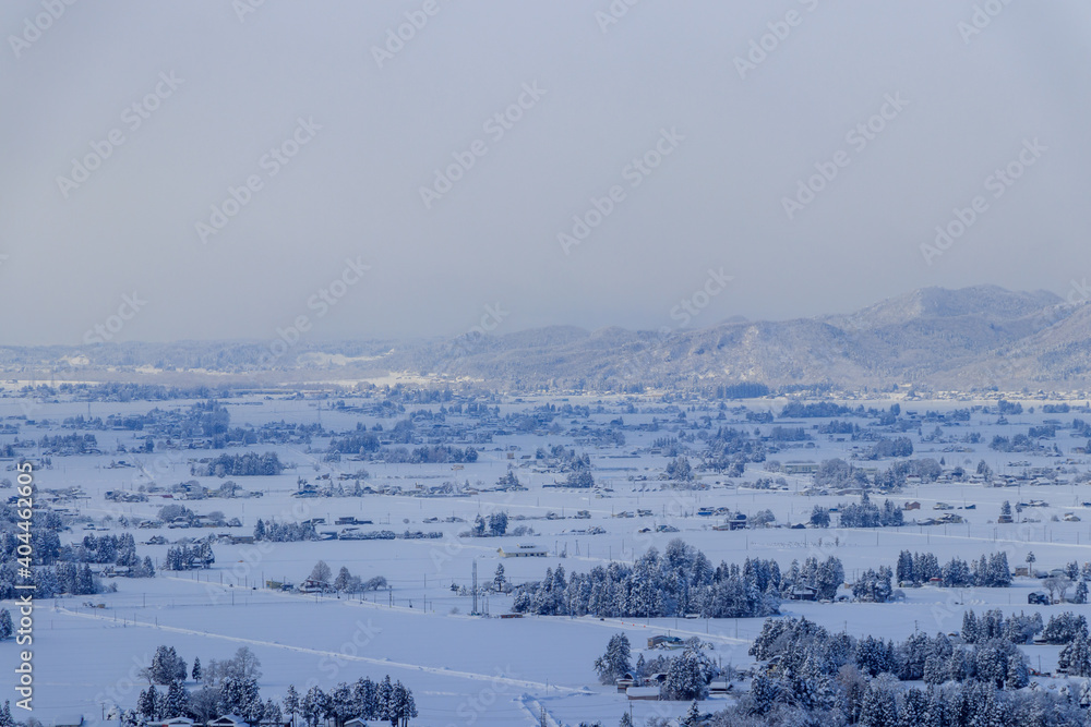 秋田県　雪景色　冬