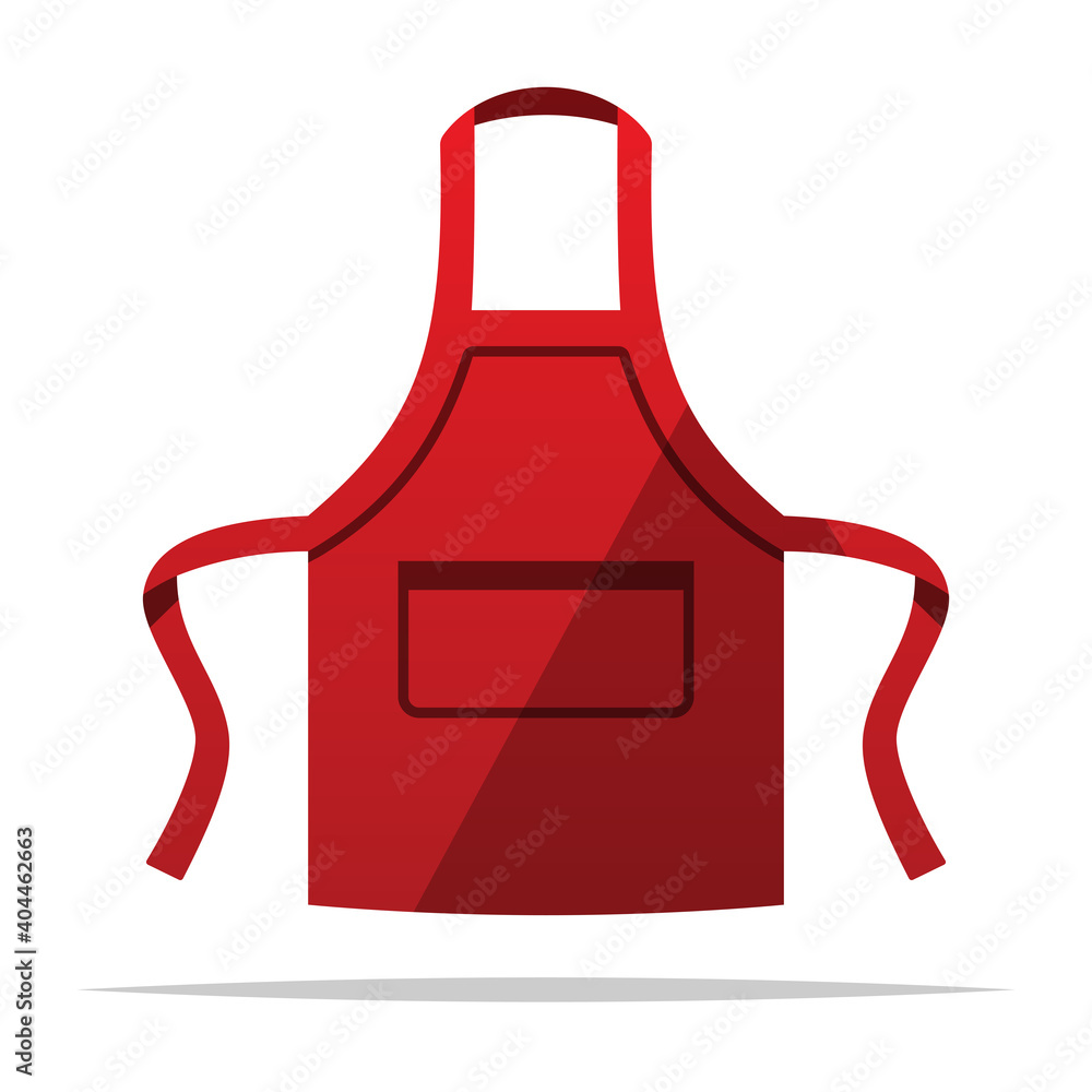 Red apron vector isolated illustration Red apron vector isolated illustration