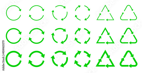 Ecology  cleanliness and recycling symbol. The return sign and the cycle. Vector illustration isolated on white background.