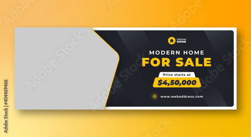 Real estate social media facebook cover web banner template