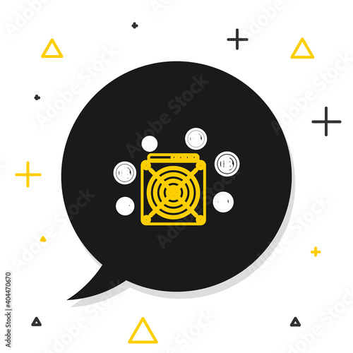 Line ASIC Miner icon isolated on white background. Cryptocurrency mining equipment and hardware. Application specific integrated circuit. Colorful outline concept. Vector.