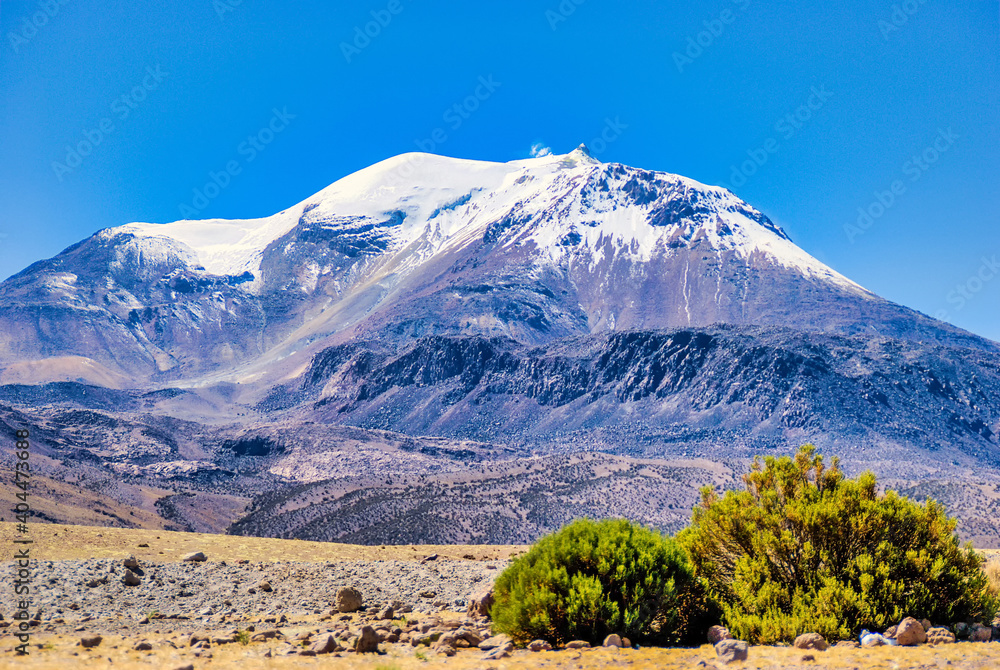 Fotografie Volcano Guallatiri volcano, 6063 m