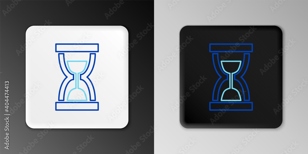 Line Old hourglass with flowing sand icon isolated on grey background. Sand clock sign. Business and time management concept. Colorful outline concept. Vector. Line Old hourglass with flowing sand icon isolated on grey background. Sand clock sign. Business and time management concept. Colorful outline concept. Vector.