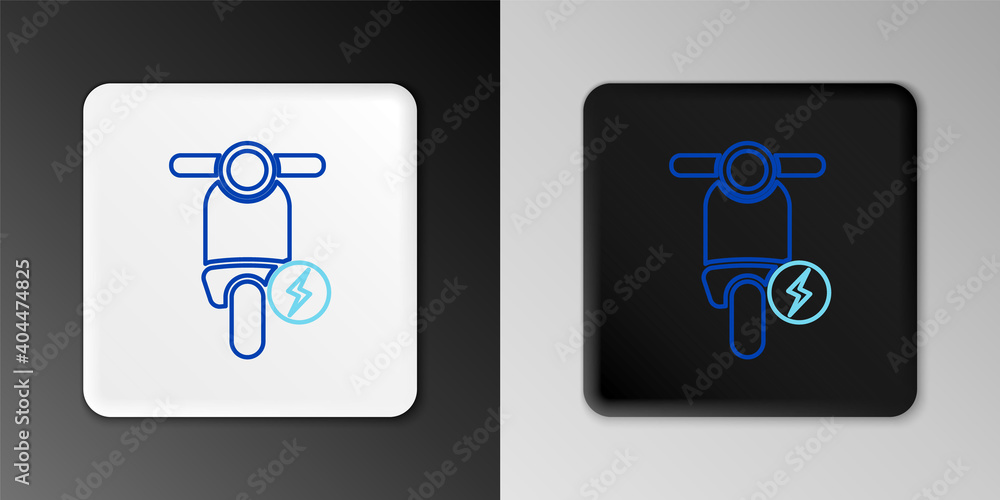 Line Electric scooter icon isolated on grey background. Colorful outline concept. Vector.