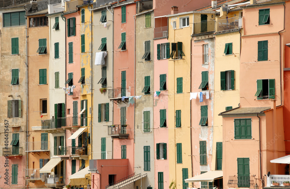  the colorful Ligurian houses in this fishing village in the Mediterranean near the Cinque Terre.