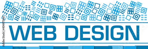 Web Design Blue Texture Blocks Bottom 