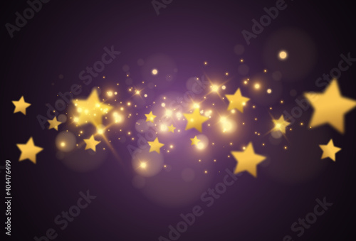 Bright beautiful star.Vector illustration of a light effect on a transparent background.  