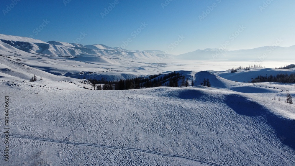 snow covered mountains