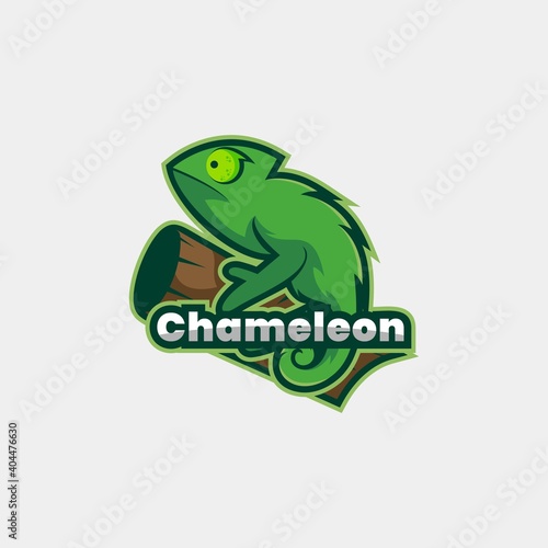 concept logo animal chameleon e sport gaming