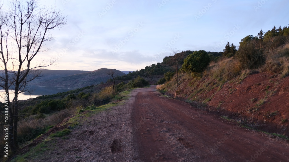 Fototapeta premium chemin en terre rouge