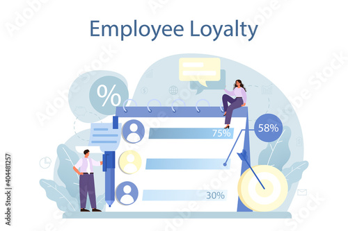 Employee loyalty concept. Staff management, empolyee development photo