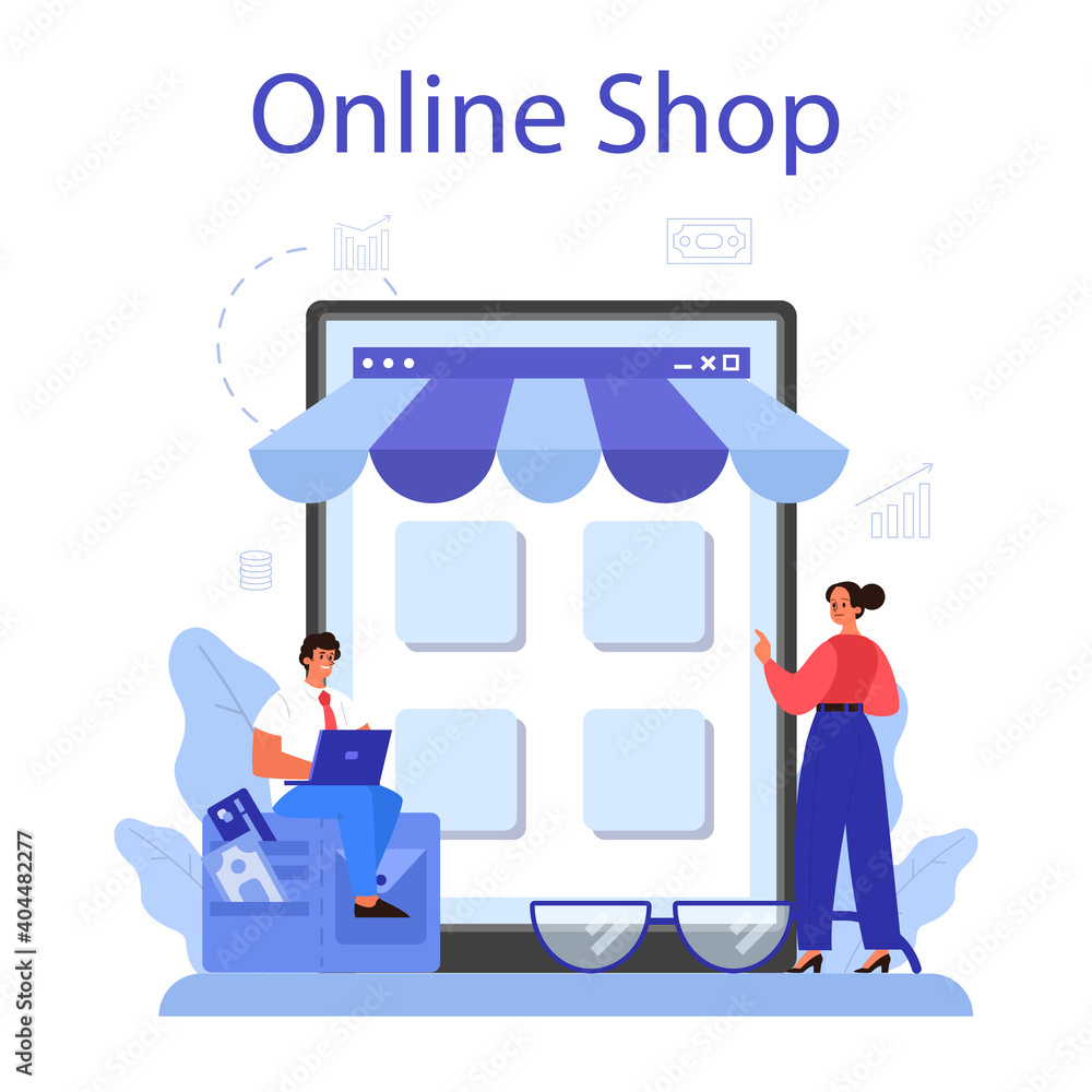 Online business online service or platform. People forming a business Online business online service or platform. People forming a business