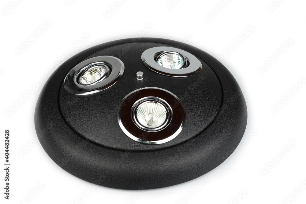 Circle halogen lamp on a white background Circle halogen lamp on a white background