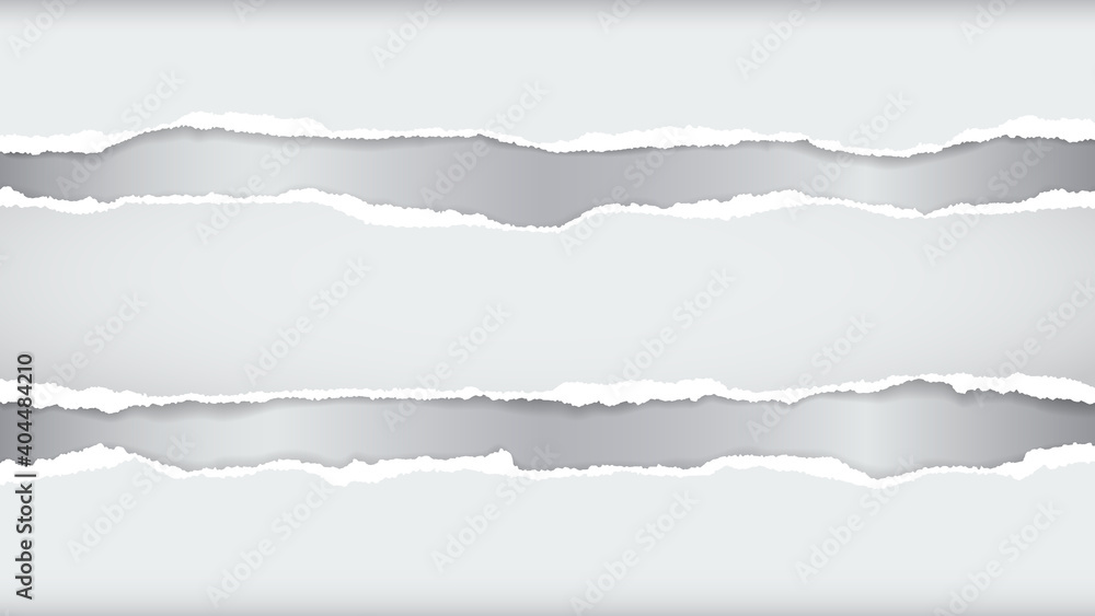 Torn of white paper are on grey background for text, advertising or design. Vector illustration Torn of white paper are on grey background for text, advertising or design. Vector illustration