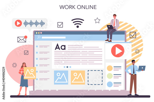 Website content online service or platform. Idea of digital