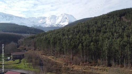 basque mountains in winter, atxondo valley photo