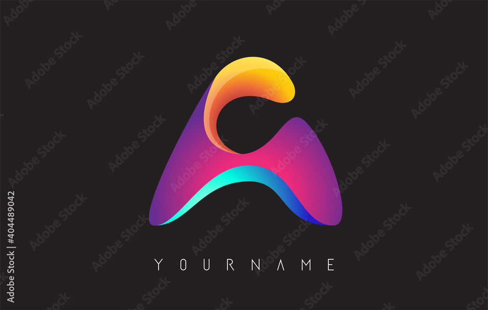 Letter A logo with gradient color design. Business card templates. Letter A logo with gradient color design. Business card templates.