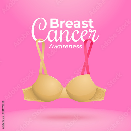 Breast Cancer Awareness With Bra Illustration