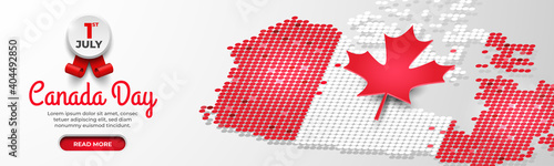 Canada Day Dot Map Style Banner