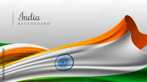 Realistic Indian Flag Background