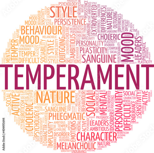 Temperament vector illustration word cloud isolated on a white background.