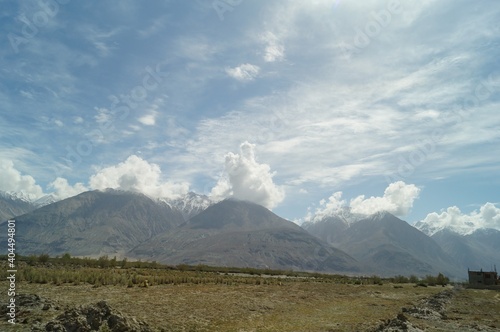 Mountain landscape with clouds in northern India