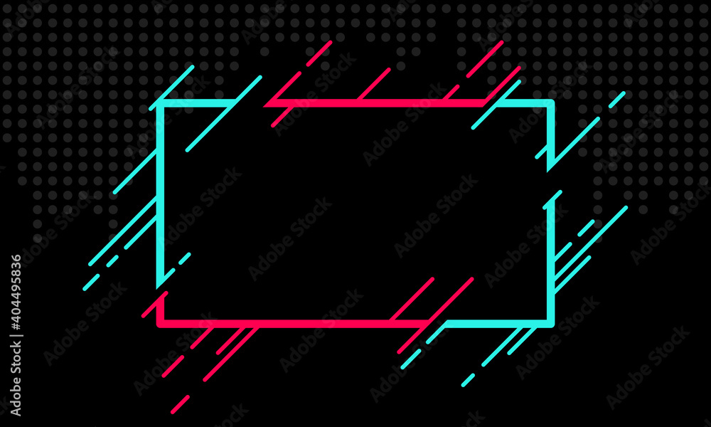 Abstract glitch TikTok background. Vector illustration. Abstract background.  Light. Futuristic blue red frame vector black background contrast color  border digital dynamic elegant. TikTok, tik tok Stock Vector | Adobe Stock