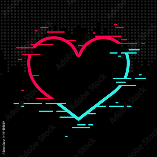 Happy Valentine's day background. Black background contrast color heart border. TikTok service, Tiktok background, TikTok social media. Valentine's day TikTok party design