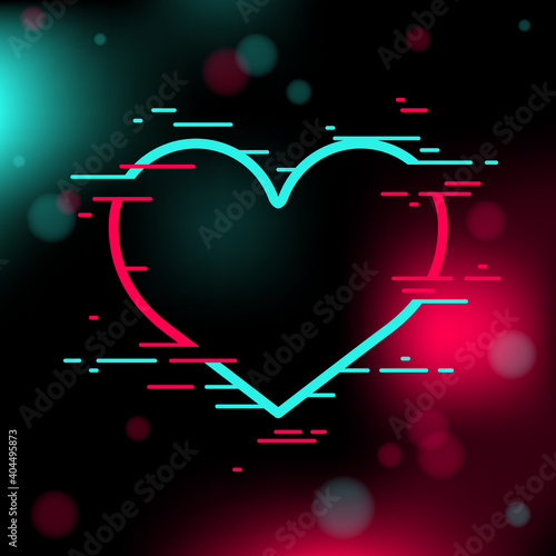 Happy Valentine's day background. Black background contrast color heart border. TikTok service, Tiktok background, TikTok social media. Valentine's day TikTok party design