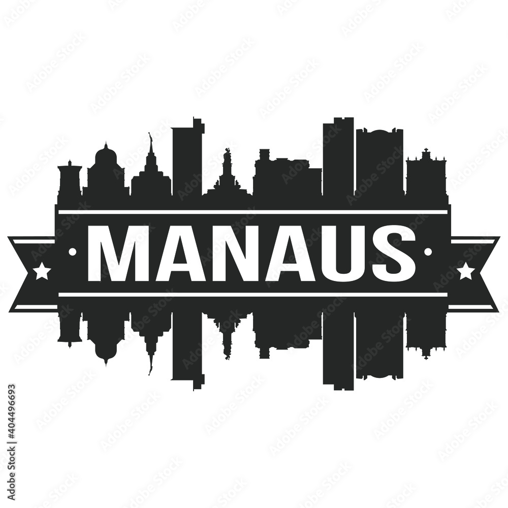 Manaus Brazil Skyline Silhouette Design City Vector Art Famous Buildings Stamp Stencil. Manaus Brazil Skyline Silhouette Design City Vector Art Famous Buildings Stamp Stencil.